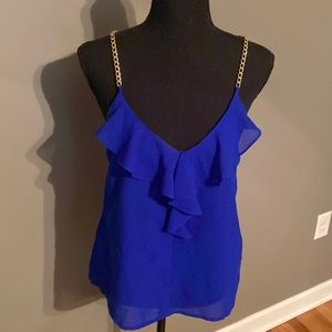 Sheer top with chain link straps